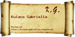 Kulacs Gabriella névjegykártya